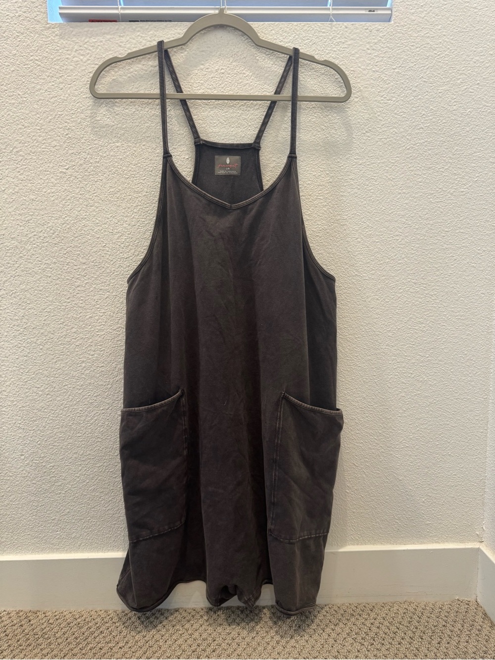 Free People FP Movement mini jumper in a washed charcoal